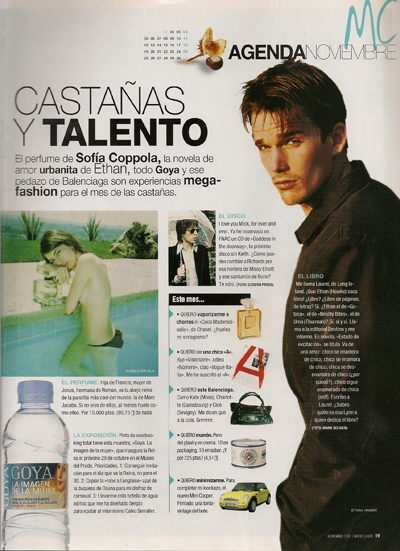 Agenda. Noviembre 2001.