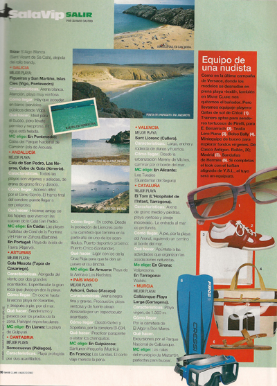 Playas Nudistas de España Agosto 2002
