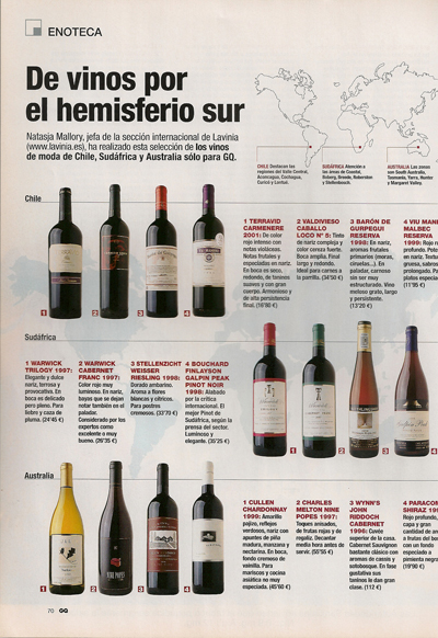 Vinos del Sur. Enero 2003.