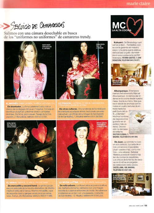 Camareras Trendy Abril 2003
