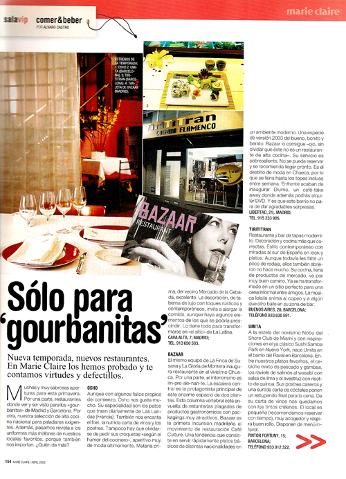 Restaurantes Urbanos Abril 2003