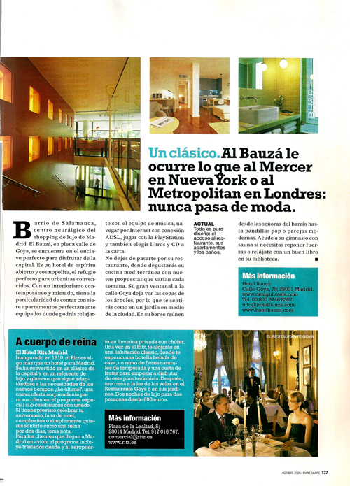 Hoteles. Lo Último y Lo Clásico Octubre 2005