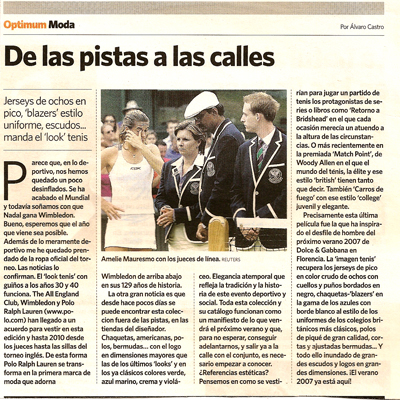 De las pistas a las calles. 12 Julio 2006.