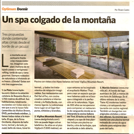 Un spa colgado en la montaña. 8 Agosto 2006.
