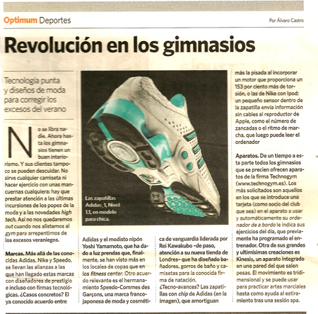 Revolución en los gimnasios. 9 Agosto 2006.