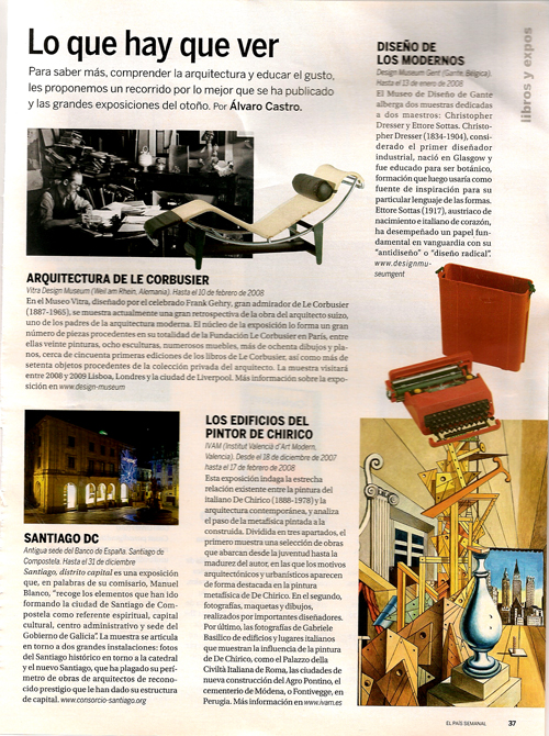 Diseño: Exposiciones y Libros 11 Noviembre 2007