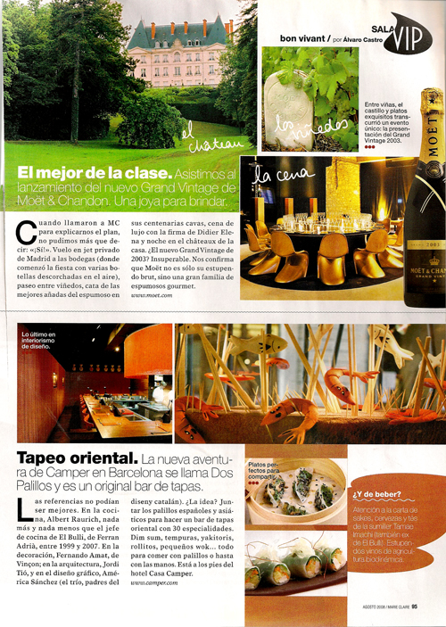 Grand Vinatge de Moët & Chandon y Dos Palillos de Camper Agosto 2008