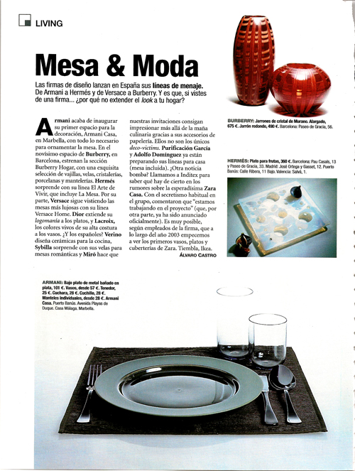 Mesa y moda.
