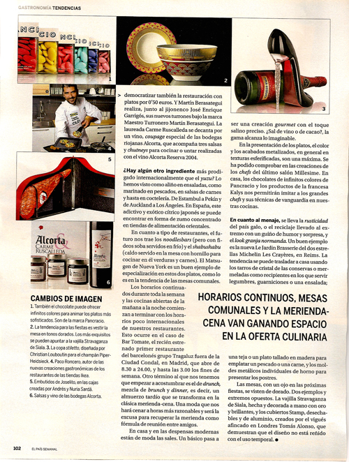 Tendencias en gastronomía. 22 Noviembre 2009.