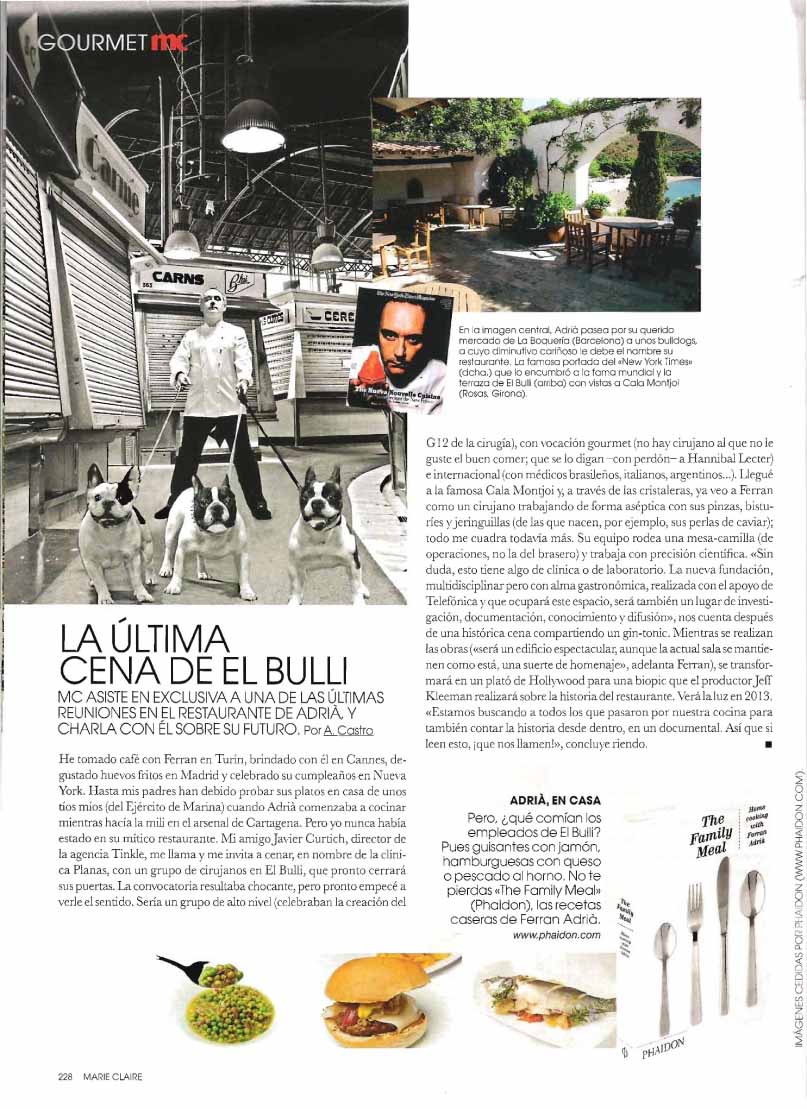 La última cena de El Bulli. Septiembre 2011