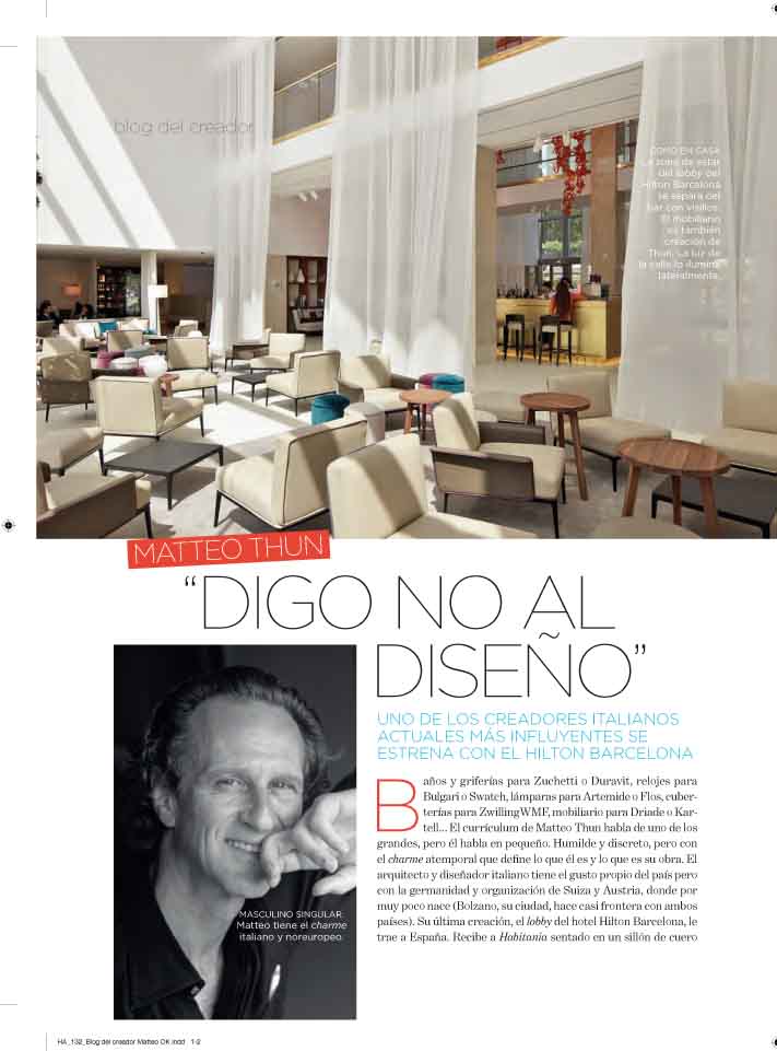 Mattheo Thun: “Digo no al diseño”. nº 132 octubre 2012