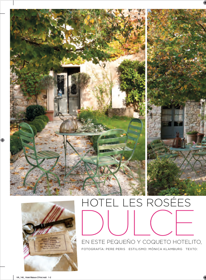Hotel Les Rosées (Mougins, Francia). Dulce Hogar. nº 140 junio 2013