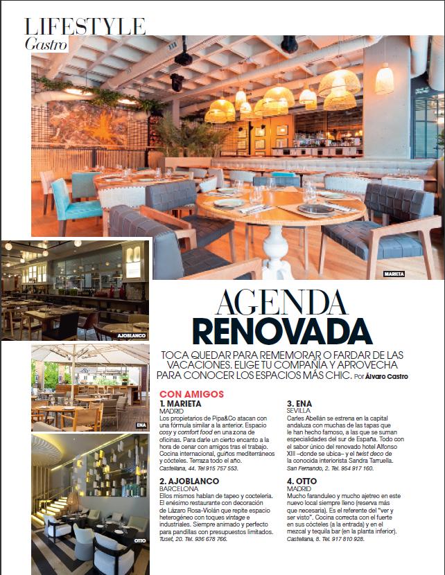 Agenda renovada. Septiembre 2014