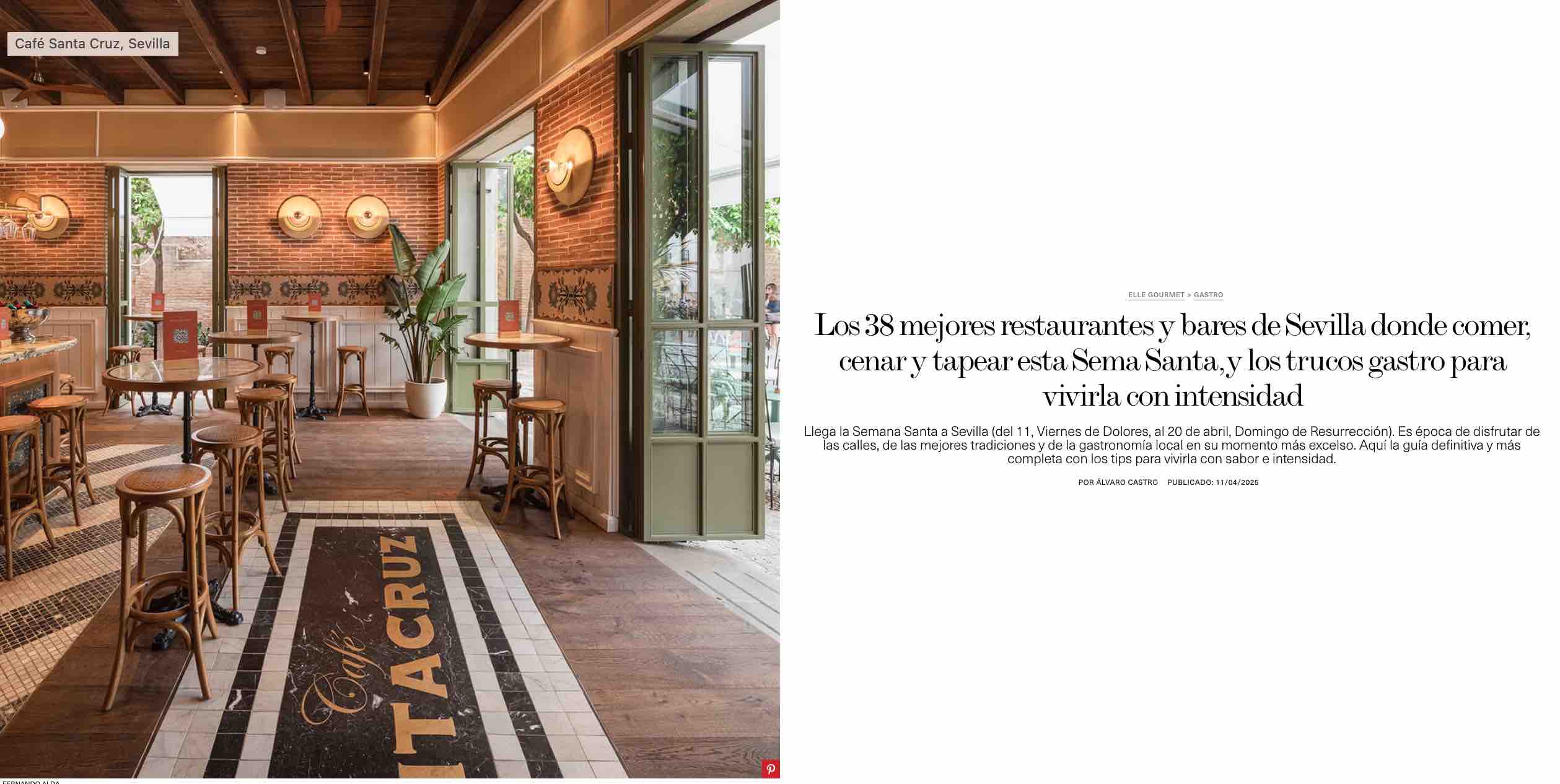 ELLE/ Los mejores restaurantes de Sevilla