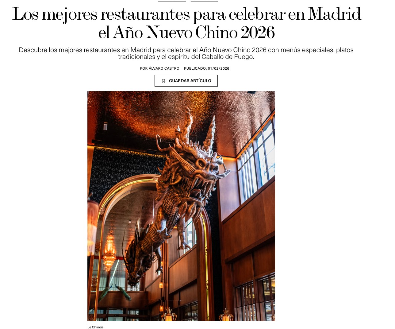 ELLE/ Los mejores restaurantes chinos de Madrid
